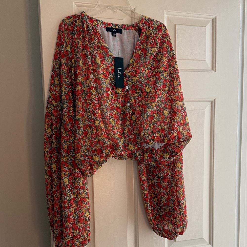 Lulu's Red and Yellow Floral Top